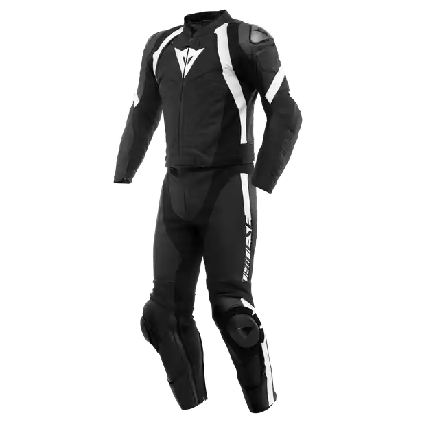 Dainese Avro 4 Leather 2pc Suit Short/Tall Black-Matt Black-Matt White 22A Korting