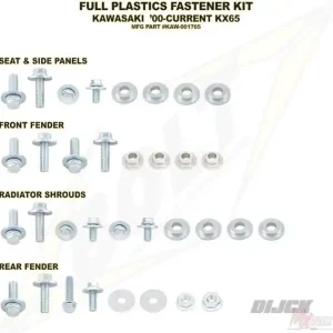 Bolt Full Plastic Bevestigings Kit kawasaki kx 65 00-25 Lage Prijs