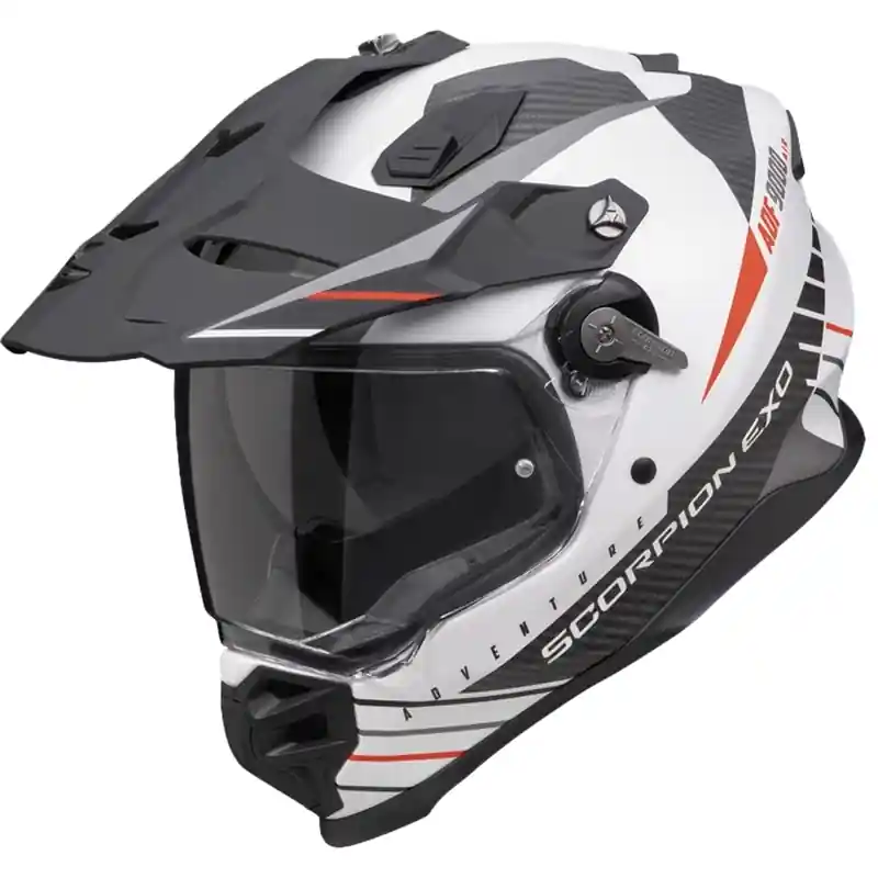 Actieprijs Endurohelm Scorpion ADF-9000 Air Feat mat wit-zwart-rood