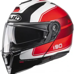 Vyklápěcí přilba na motorku HJC i90 Wasco MC1 červeno-černá Gecertificeerd