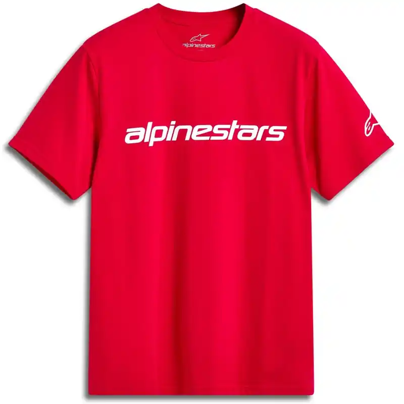 Aanbieding T-shirt Alpinestars Linear Wordmark 2.0 CSF rood en wit
