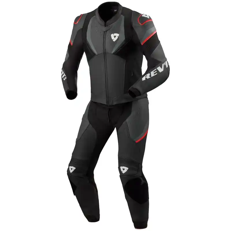 Revit Beta 2 zwart-antraciet lederen jumpsuit 46 Beperkt Aanbod