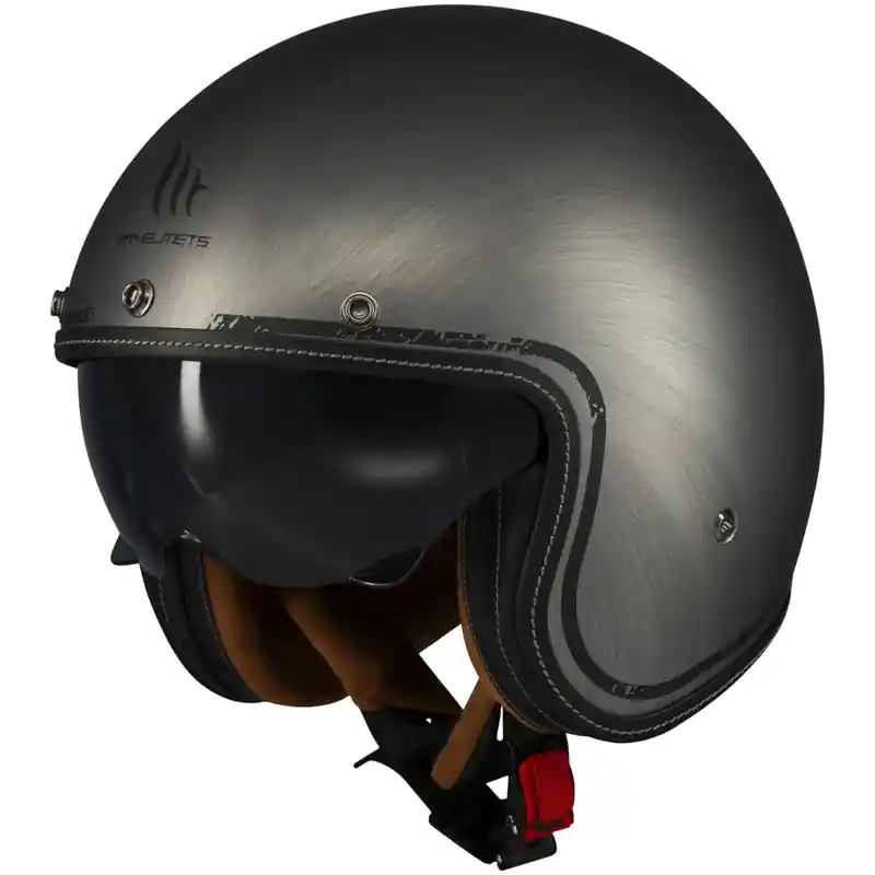 Open face motorhelm MT Le Mans 2 SV Scratched Chrome mat grijs XS Bestel Nu
