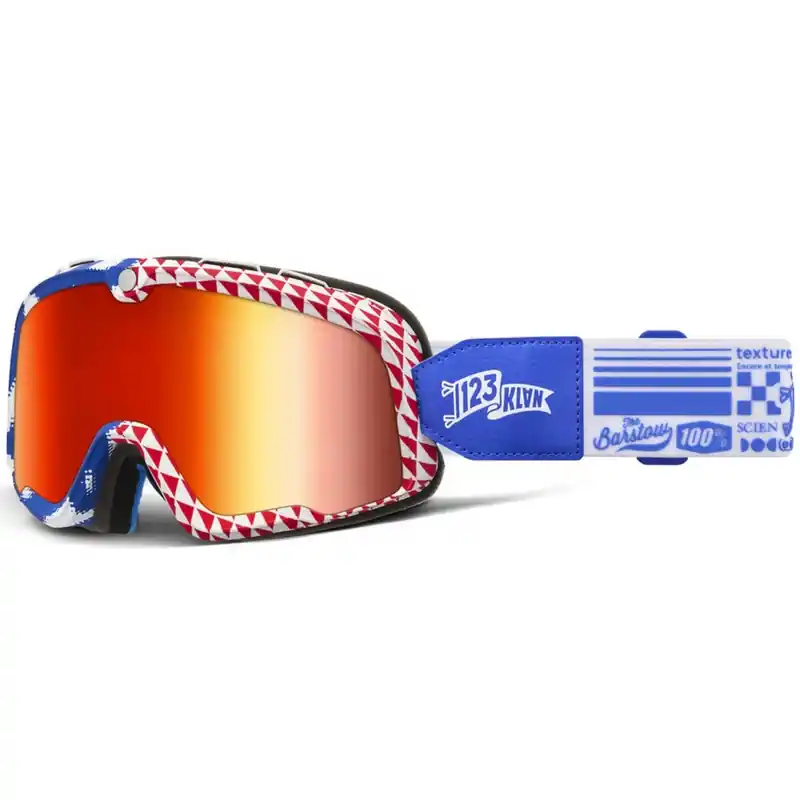 100% Barstow Artist Motocrossbril met rode lens Gecertificeerd