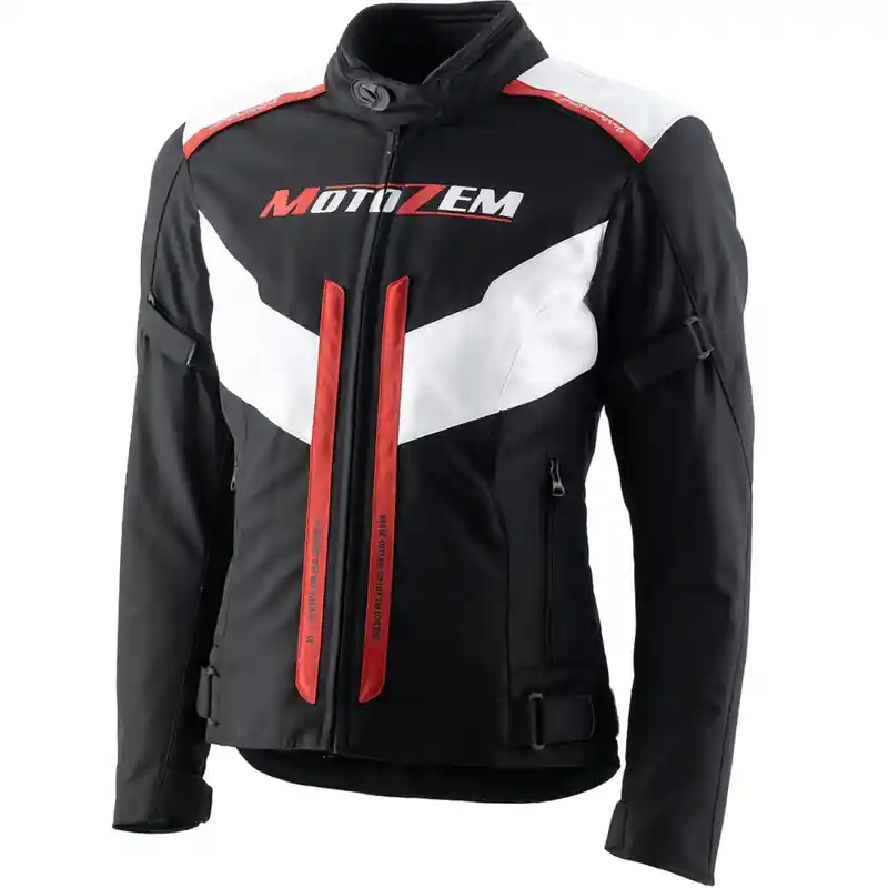Aanbieding Motozem Team 2 motorjas voor dames, zwart-wit XS