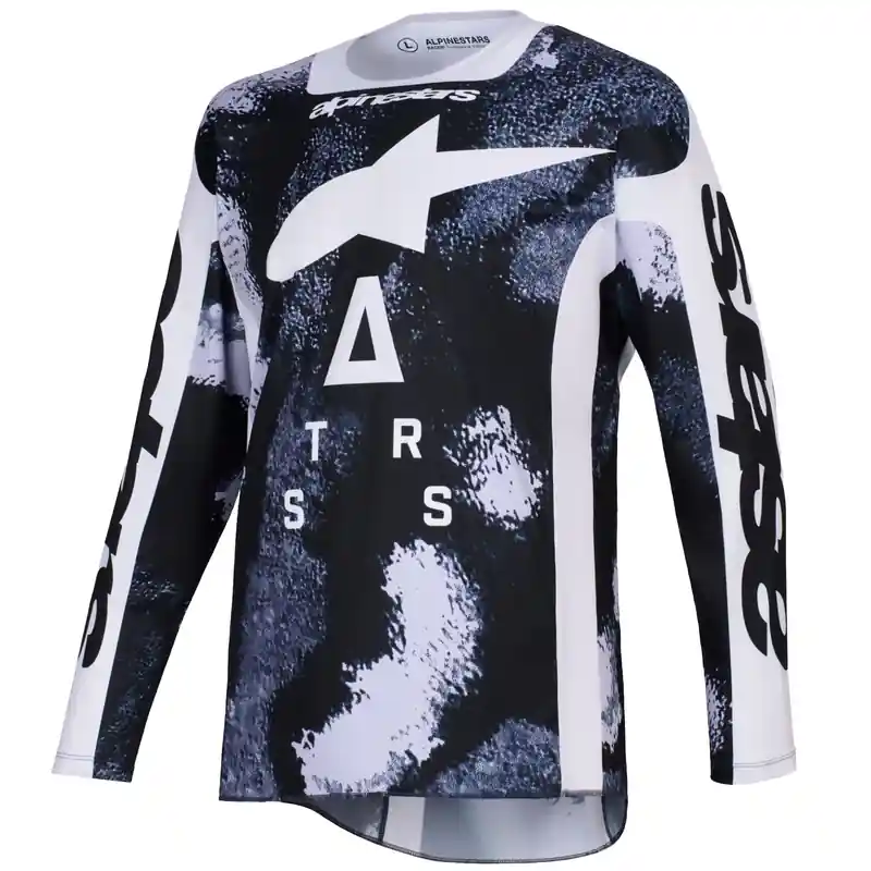 Alpinestars Racer Lahnd motorcross shirt grijs-camouflage S Direct Beschikbaar