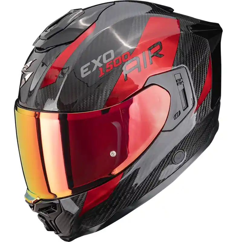 Exclusieve Aanbieding Scorpion EXO-1500 Carbon Air Platted integraal motorhelm zwart-rood XS