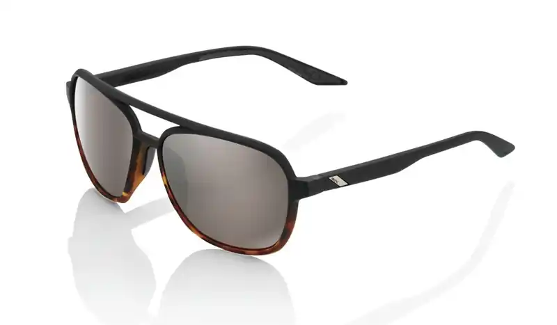 Aanbieding Sluneční brýle 100% KONNOR Matte Translucent Brown Fade černo-hnědé (HIPER stříbrná skla)
