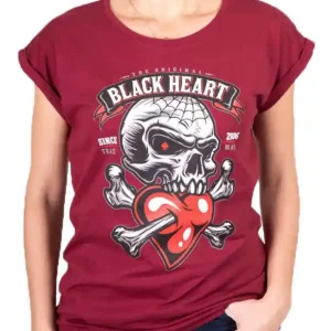 Finale Uitverkoop Dames-T-shirt Zwart Hart Romantic Lover Ext rood