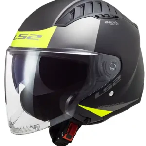 Weekendaanbieding Open motorhelm LS2 OF600 Copter II Urbane 06 zwart-fluogeel XS