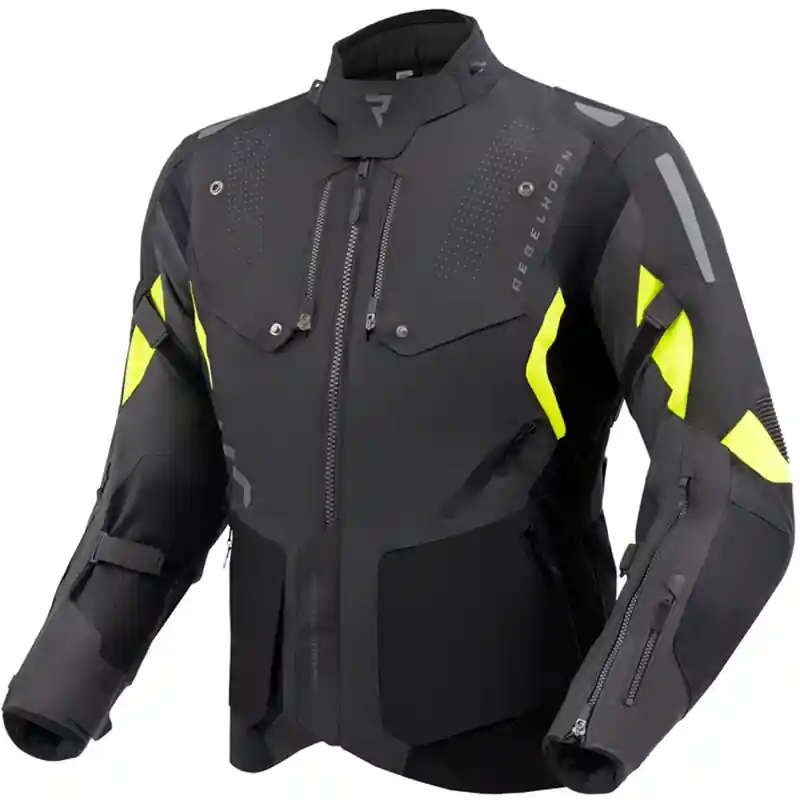 Express Levering Motorjas Rebelhorn Hiker IV zwart-antraciet-fluogeel XS