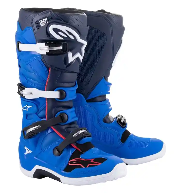 Beperkte Voorraad Boty na motorku Alpinestars Tech 7 2024 modro-červeno-bílé