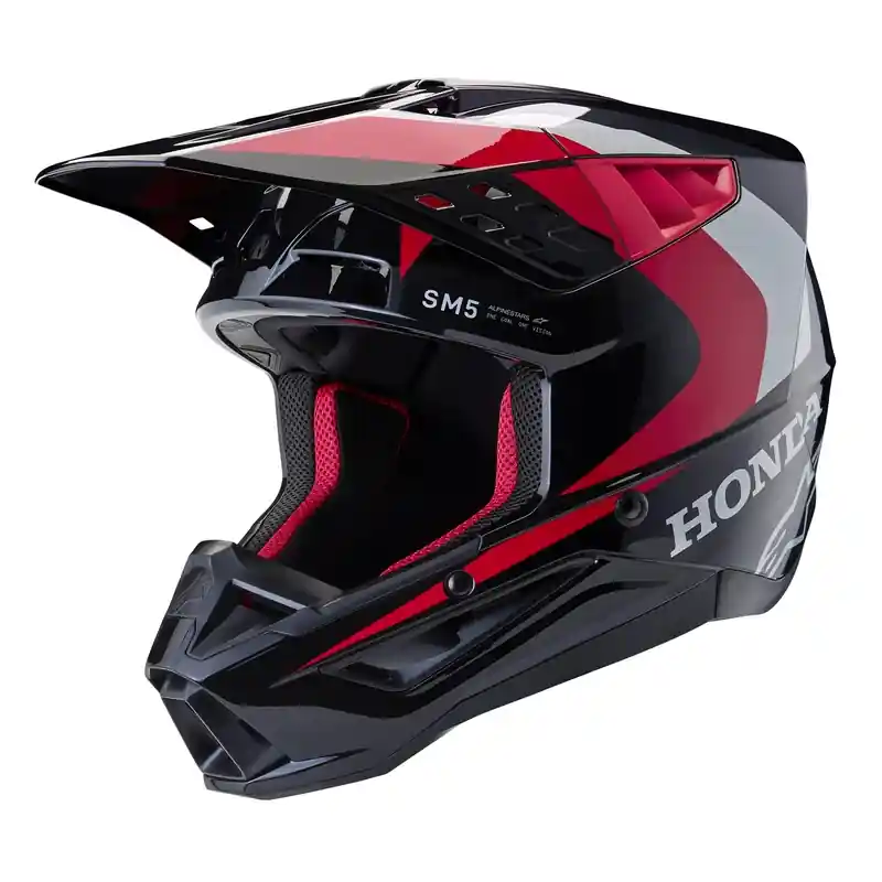 Weekendaanbieding Alpinestars S-M5 Honda motorcrosshelmcollectie zwart-rood-grijs
