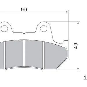 Gratis Retour Remblokken NISSIN semi-metallische samenstelling 90x49x10,5 mm 2 stuks