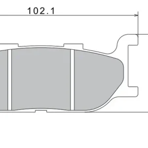 Gecertificeerd Remblokken NISSIN semi-metallische samenstelling 102,1x41x9 mm 2 stuks
