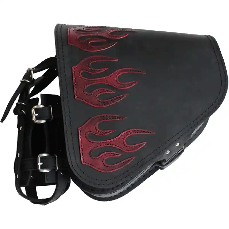Superprijs Leren motortas RSA S63 Flame HD Softail zwart-rood