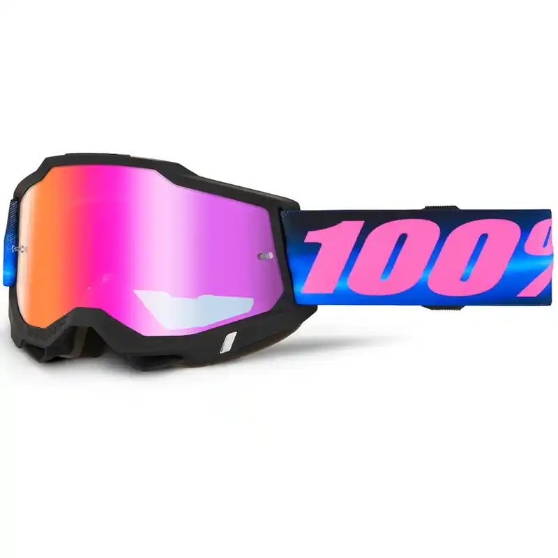 100% ACCURI 2 Superdome motorcrossbril met rood plexiglas Voordeelprijs
