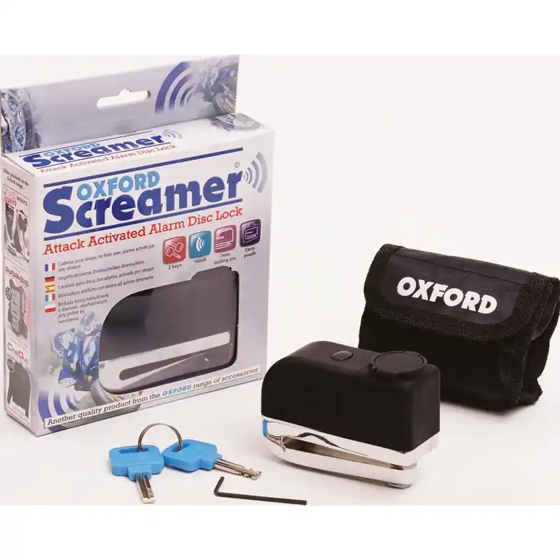 Must-Have Moto zámek s alarmem na kotouč Oxford Screamer
