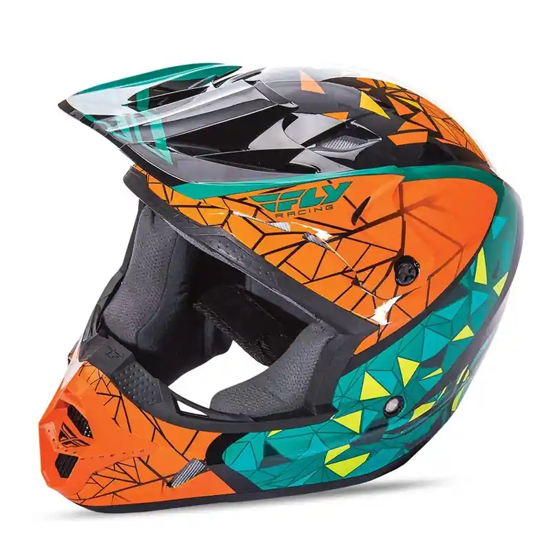 Direct Verzonden Motokrosová přilba FLY Racing Kinetic CRUX - USA oranžovo-tyrkysovo-černá
