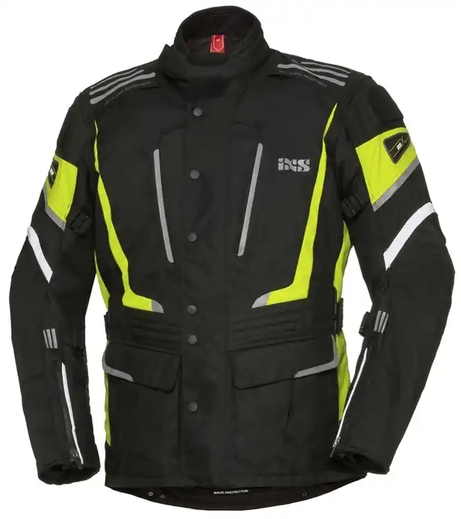 Speciale Aanbieding Dámská bunda na motorku iXS Powells černo-bílo-fluo žlutá