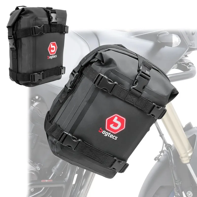 Korting Set 2x Valbeugel tas voor motorfiets Crashbar Bagtecs K4 Dry Bag waterdicht 10L