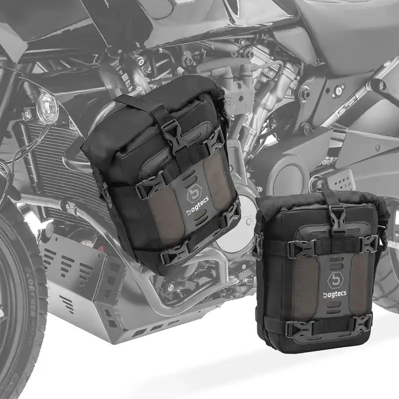 Seizoensaanbieding 2x Valbeugel crash bar tas Bagtecs S3 voor motorfiets bescherming bar waterdicht 6L Paar