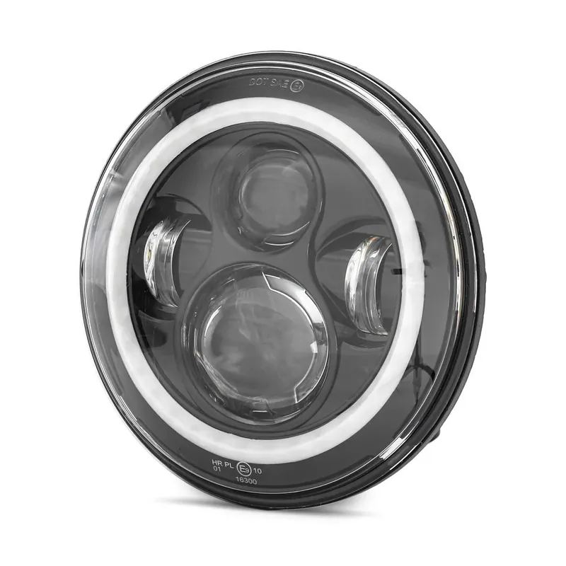 Tijdelijk Beschikbaar LED koplamp 7 "passend voor passend voor Harley Davidson met E-markering DRL Craftride FS7 sw