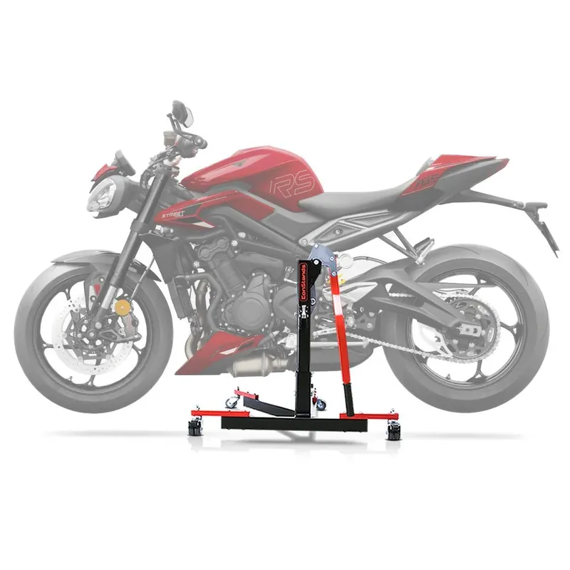 Center Paddock Stand compatibel met Triumph Street Triple 765 R / RS 23-26 Lift ConStands Power-Evo rood Betrouwbaar
