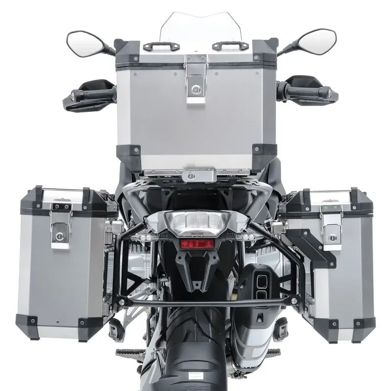 Beste Prijs Set Aluminium Zijkoffers + topkoffer + houders passend voor Yamaha Tenere 700 / Rally 19-26 Bagtecs ADSX120 zilver