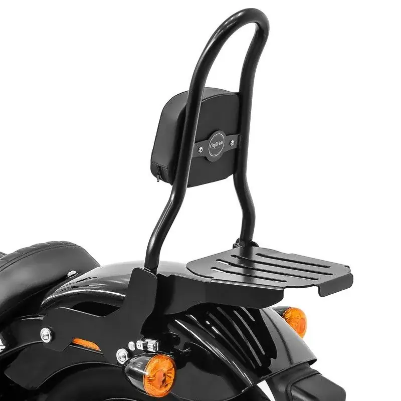 Sissy bar CSM met Bagagerek passend voor Harley Davidson Softail 18-26 zwart Craftride Op = Op