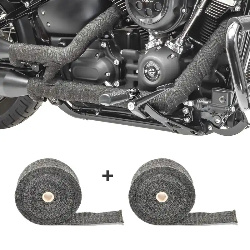 2x Uitlaatband voor motorfiets Craftride hittebestendige tape 10m zwart Discount Set Flitsaanbieding