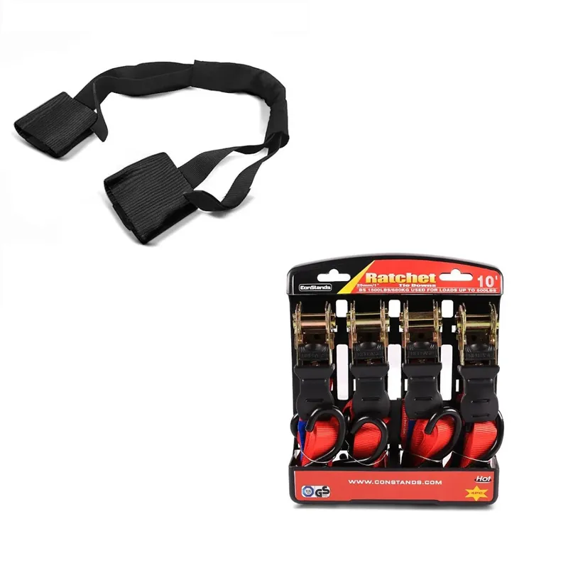 Set: Motorfiets Spanband Set met ratel en haak incl 4x lastlussen in + Spanriem voor motor Speciale Aanbieding