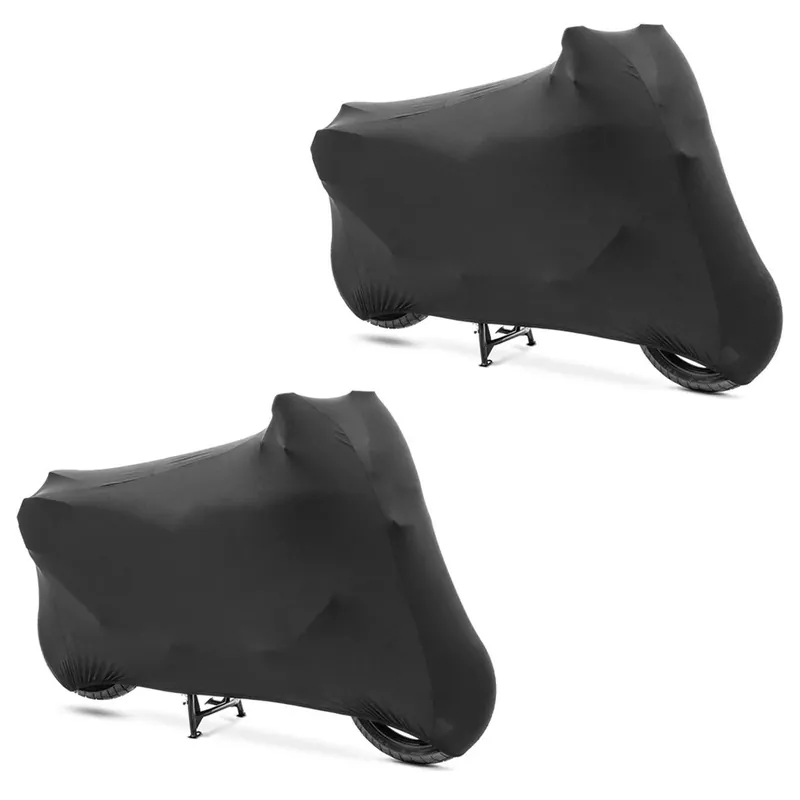 Direct Verzonden 2x Motorfiets zeildoek Indoor Craftride M-L Stretch Garage in zwart Discount Set