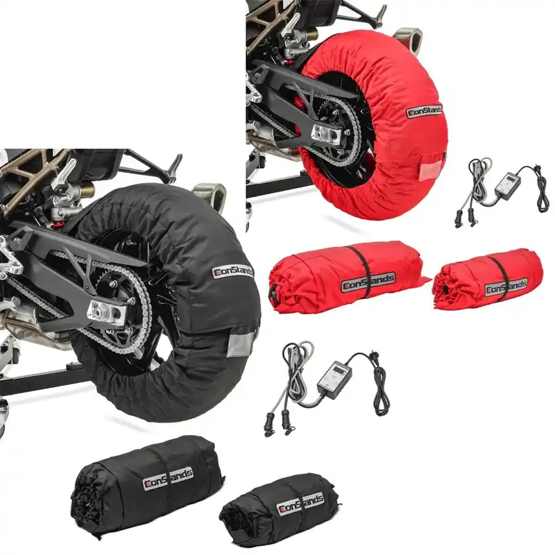 Set: Motorfiets Bandenwarmers 30-99°C digitaal voorwiel en achterwiel + Motorfiets Bandenwarmers 30-99°C digitaal voorwiel en achterwiel Lage Kosten