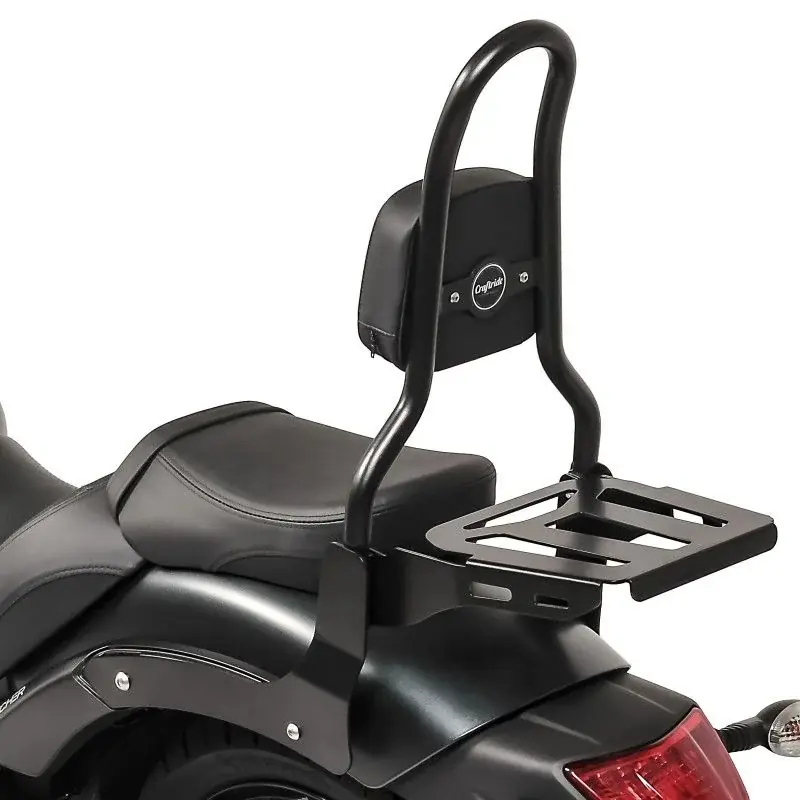 Sissybar M3 compatibel met Kawasaki Vulcan S / Café 15-26 met bagagedrager zwart Craftride Snelle Levering