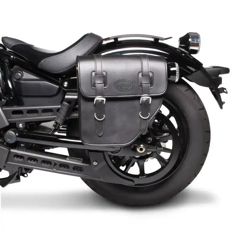 Motorfiets Zadeltas links Craftride Texas 10Ltr Zijvak voor Chopper zwart Beste Prijs