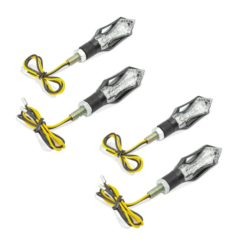 2x Richtingaanwijzers motorfiets Lumitecs BL12 LED richtingaanwijzers met E-markering 2 stuks getint Discount Set Beste Prijs