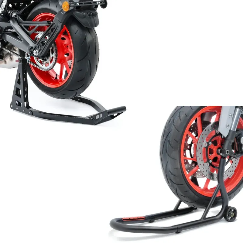 Gratis Retour Set: Paddock Stand Achterwiel Superlight Racing + Motor paddock stand voorwiel Front Fork matt