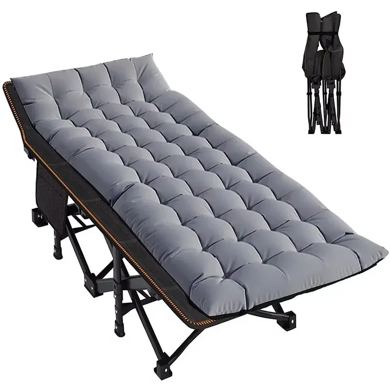 Uitverkoop Opklapbaar campingbed inclusief kussen Divit GI19 tuinligstoel ligstoel met draagtas tot 200 kg grijs sw