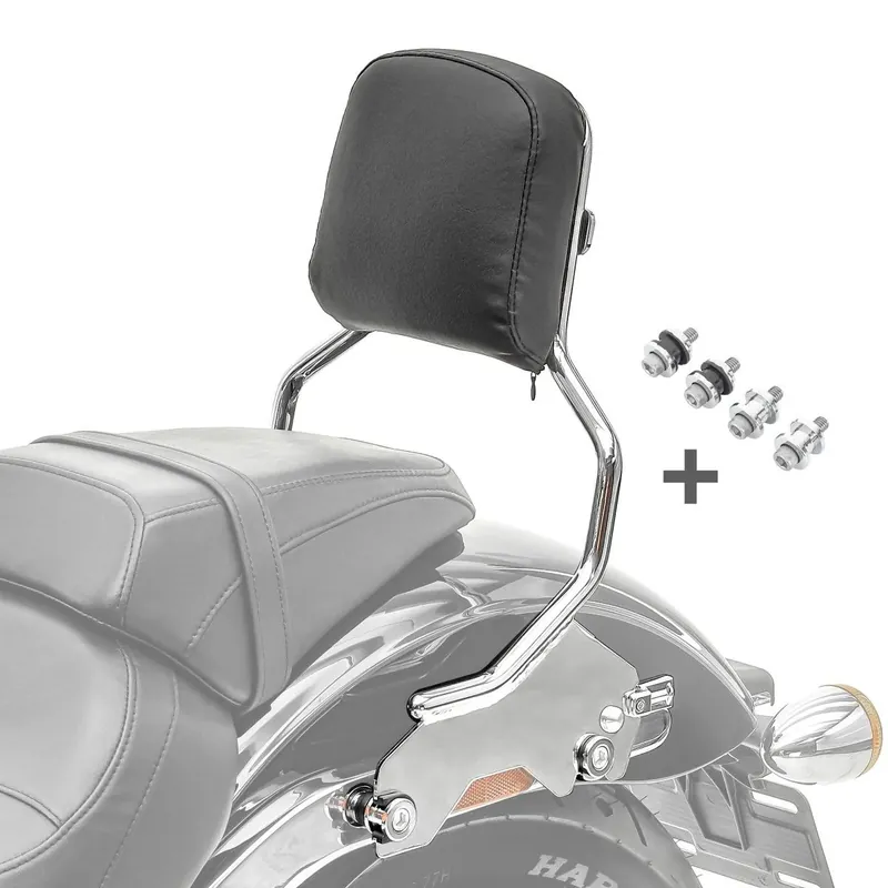 Alleen Vandaag Sissybar passend voor Harley Davidson Softail / Sport Glide 18-25 afneembar + Montagekit R1 chrom Craftride