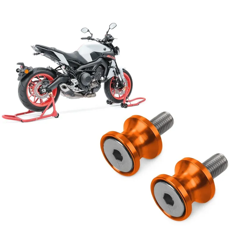 Seizoensaanbieding Set: Motor Paddockstand Set compatibel met KTM 690 SMC / R Constands achterwiel voorwiel CS rood + Motor Bobbins Motea Jerez M10 x 1.5 oranje