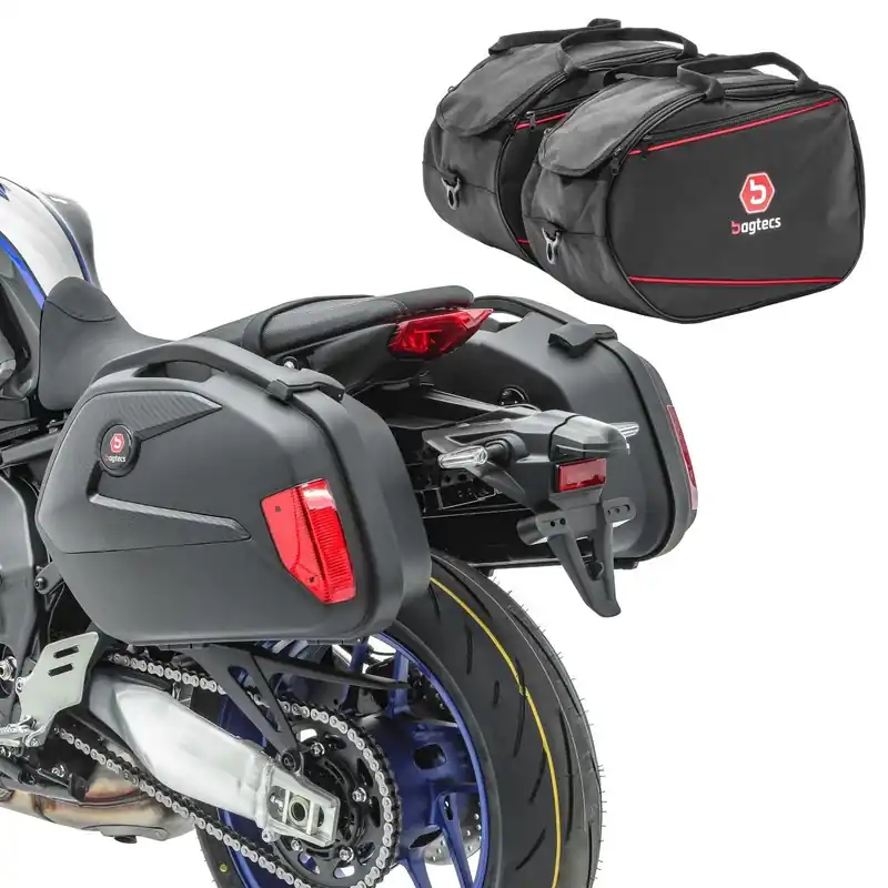 Zijkoffers + topkoffer compatibel met Kawasaki Z 900 / 650 / 400 Binnentassen SC22 zwart Speciale Aanbieding