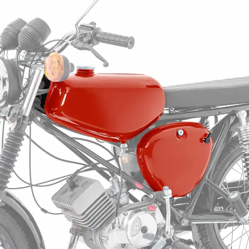 Nu Kopen Tank / Benzinetank compatibel met Simson S51 / S50 / S70 met zijklep Craftride New Style rood
