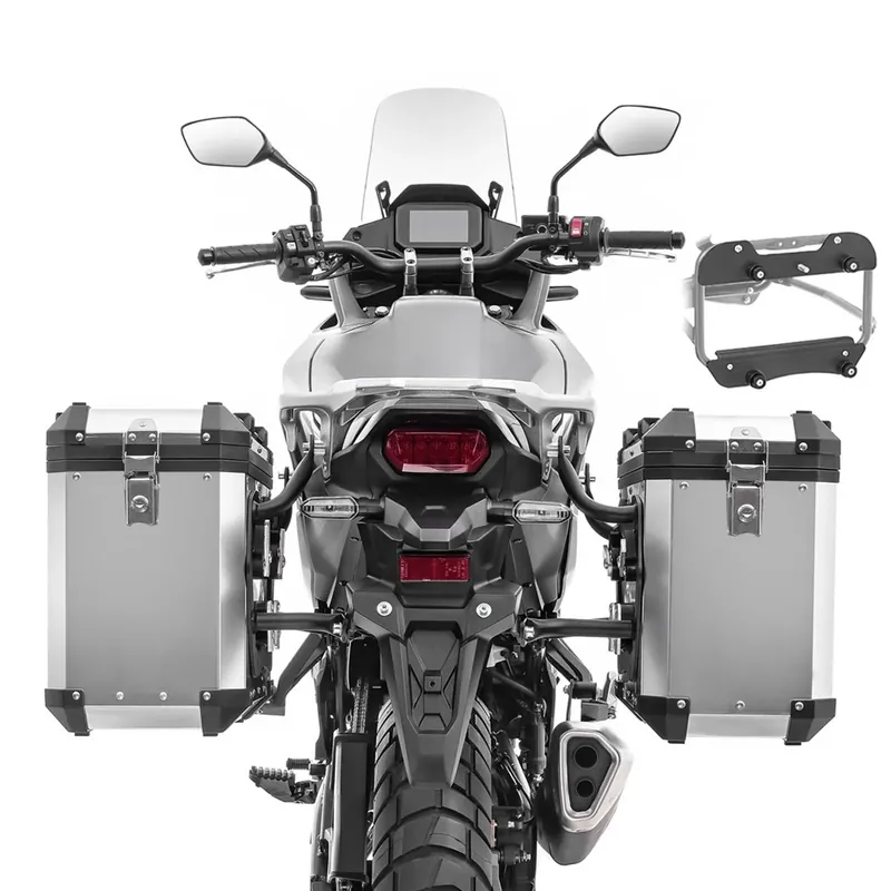 Dagaanbieding Set Aluminium Zijkoffers + adapters voor Givi / Kappa kofferrek voor Honda CB 500 X Bagtecs Koffers XWS40 zilver