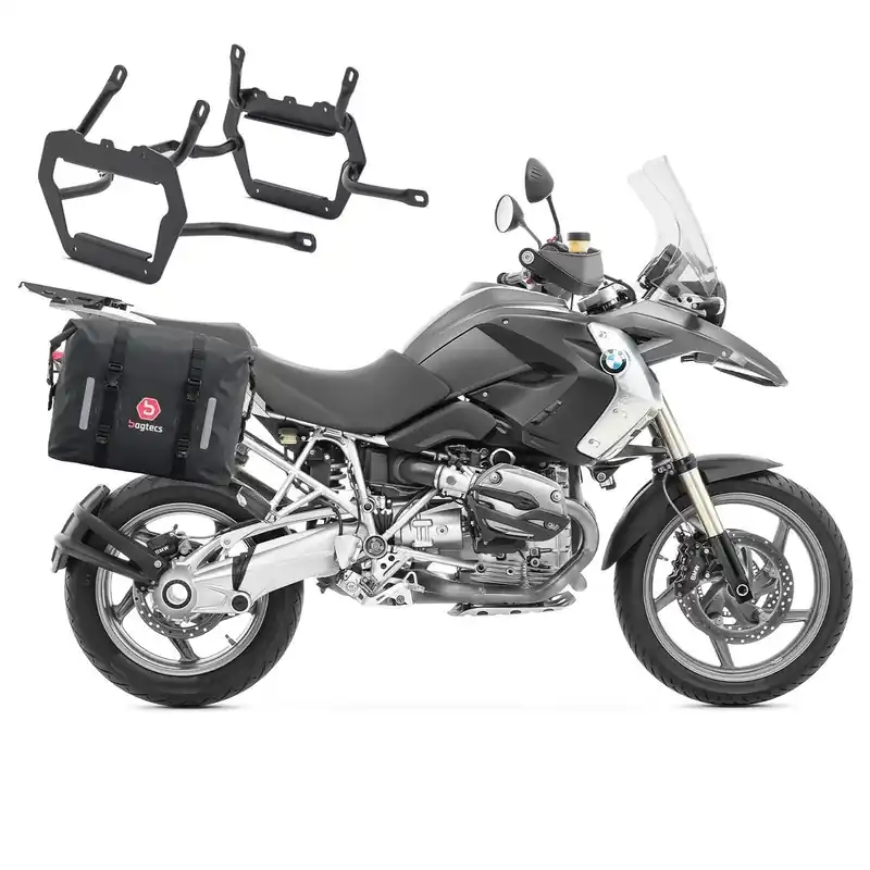 Direct Verzonden Zadeltassen + Kofferrek voor BMW R 1200 GS 04-12 / Adventure 06-13 Koffers Bagtecs WP8S-NW