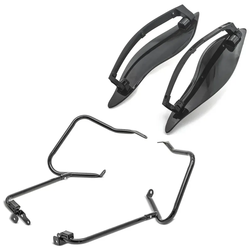 Nu Kopen Set: Zadeltassen houder passend voor Harley Davidson Street Glide Special 15-23 kofferdrager zwart Craftride + Zijvleugels luchtdeflectoren passend voor Harley Davidson Street Glide Special 15-23 zwart Craftride