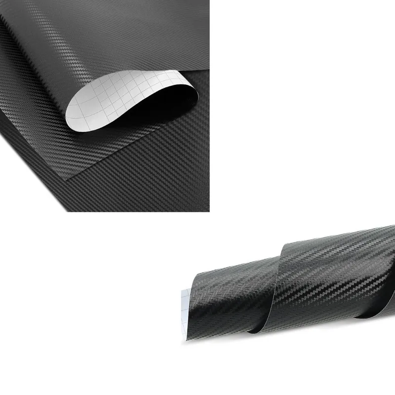Betaalbaar 2x Motorfiets Wrapping Folie Zaddox Carbonfolie 75x100cm Carbon-Look 3D in zwart Discount Set