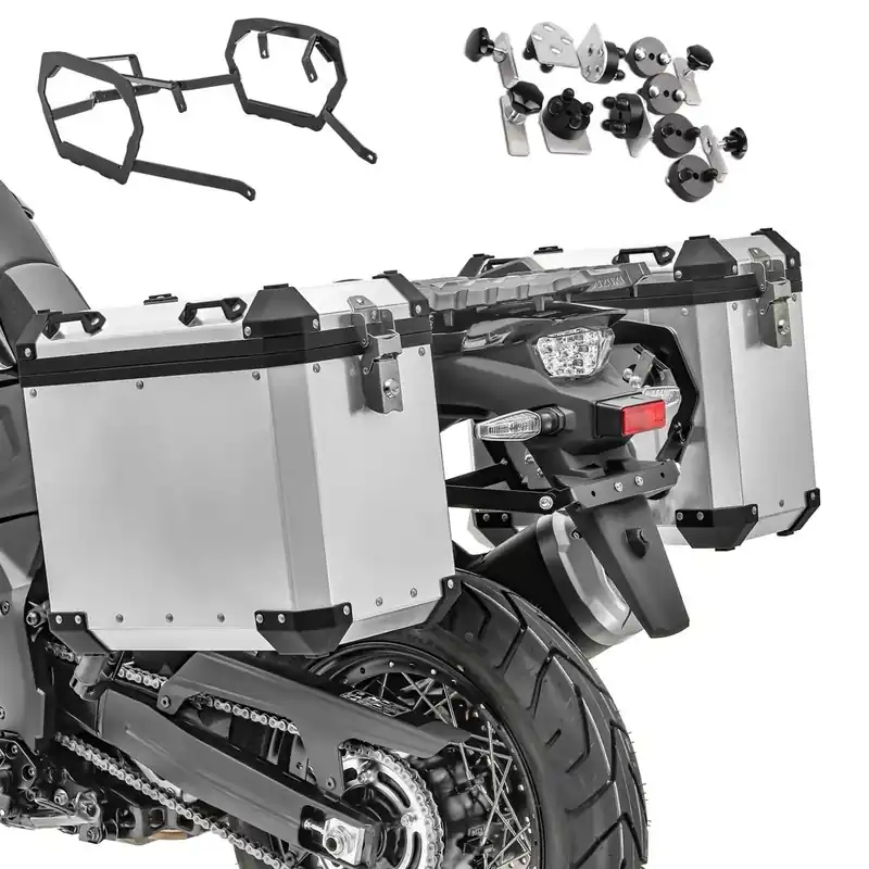 Zijkoffers aluminium + kofferrek compatibel met BMW R 1200 GS 04-12 Bagtecs GX45 zilver Bestseller