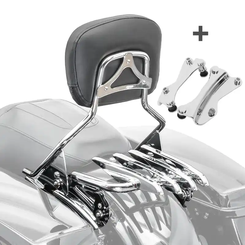 Bestseller Sissybar + bagagerek XB passend voor Harley Davidson Road King 14-23 chrom Craftride
