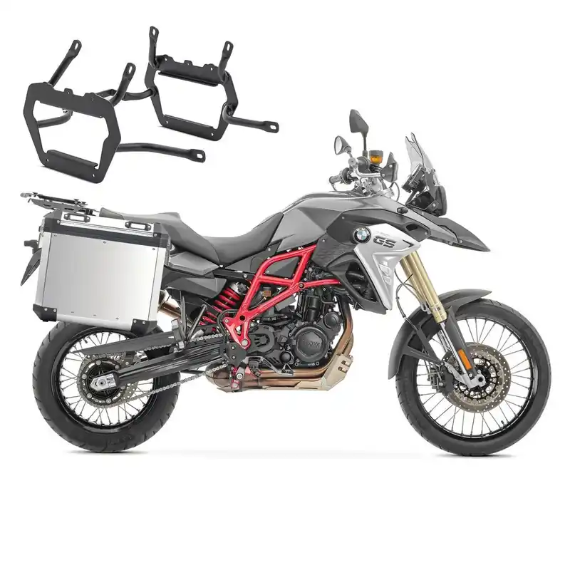 Lage Kosten Set Aluminium Zijkoffers + kofferrek voor BMW F 650 / 700 GS 08-17 Koffers Bagtecs GX45 zilver